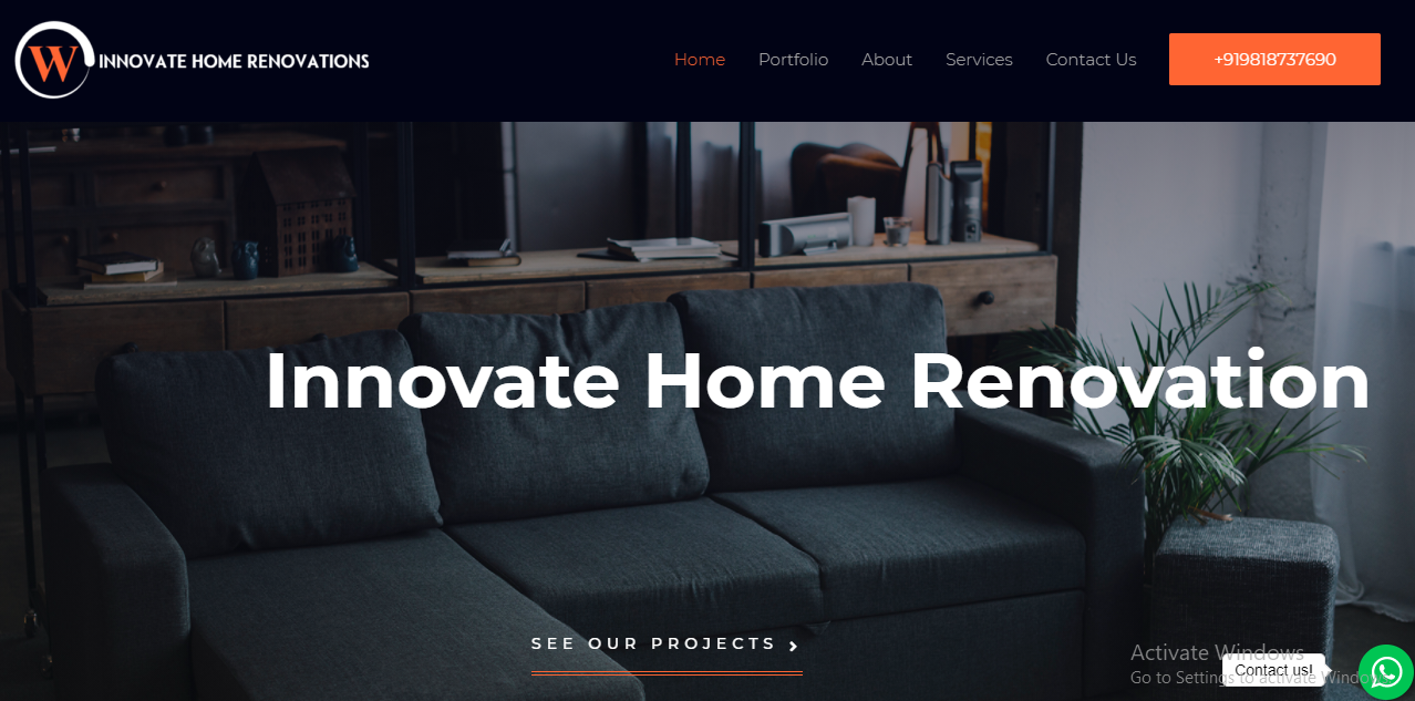 Innovate Home Renovations Website Screen Shot